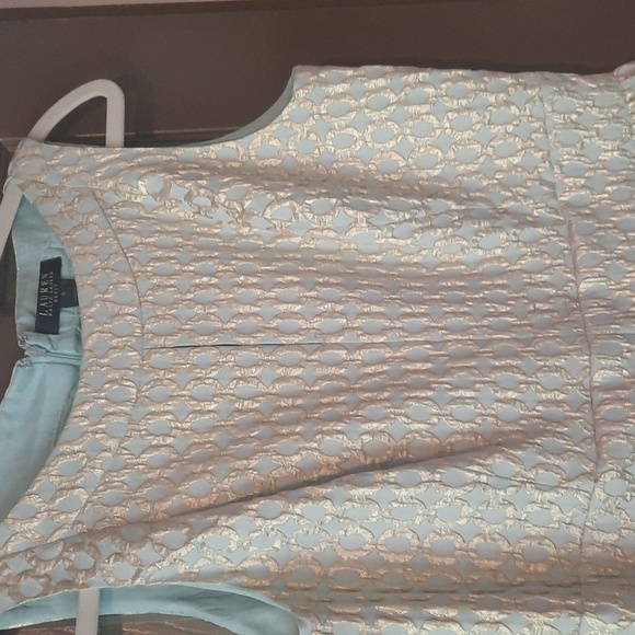 Lauren - Ralph Lauren Dresses soft blue and gold sleeveless dress. - Picture 2 of 5